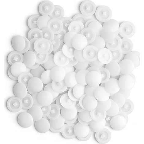 200 Pièces Cache Vis Blanc, Capuchon de Vis Cruciforme, Anti-Rouille Cache Vis Cruciformes en Plastique Blanc Adapté Plupart des Vis Phillips (1/5)