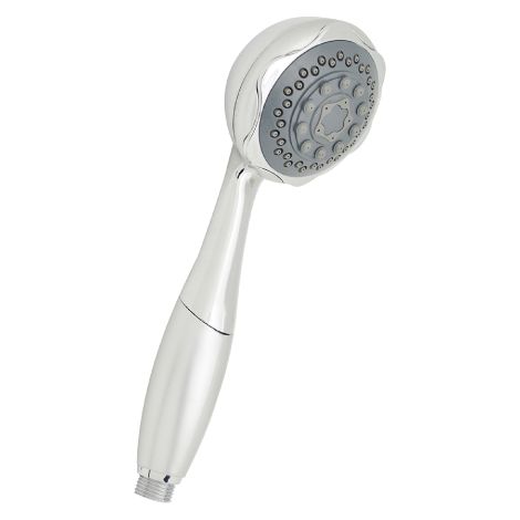 Douchette a' main multijets 5 fonctions mode'le Rana chrome/satine' pour baignoire-douche poigne'e ergonomique   90 mm