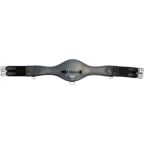 135 cm, Noir 10: Sangle en cuir couleur bonbon anglais avec boucles en acier inoxydable et élastiques ton sur ton