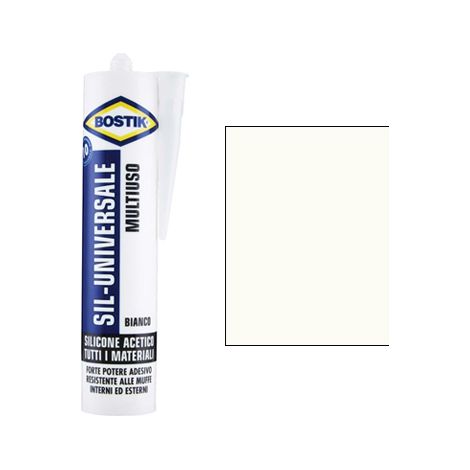 SILICONE ACETICO SIL UNIVERSALE BOSTIK - BIANCO RAL 9010 ML 280- 24 pezzi