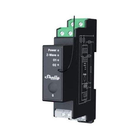 Shelly Interruptor conectado Z-Wave 2 canales negro (1/3)