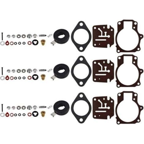 3 X Kit de RéParation Carburateur Rebuild et Flotteur pour Evinrude 396701 65 70 75