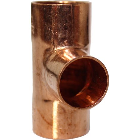 Raccord cuivre en T réduit à souder - Femelle - Diamètre 22 - 18 - 22 mm (1/5)