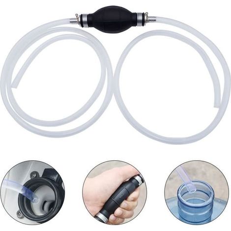 Pompe Transfert Liquide l'eau Transfert Manuel Portable Voiture Carburant Main Siphon Pompe Avec 2,05 M Siphon Tuyau (1/4)