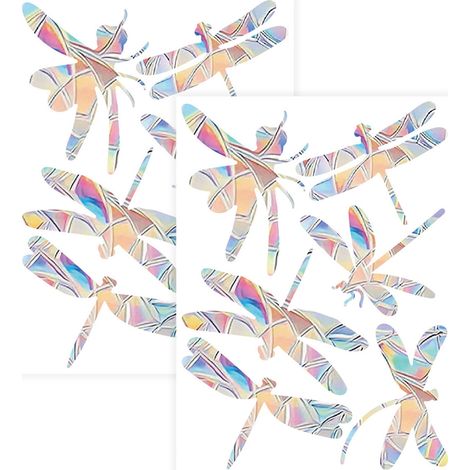 Autocollant Fenêtre Papillon - Prisme Arc-en-Ciel - PVC Électrostatique Sans Colle - Pour Vitre Intérieure - 2 Pièces (1/5)