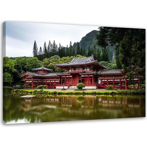 Tableau sur toile Jardin japonais Temple 60x40 (1/5)