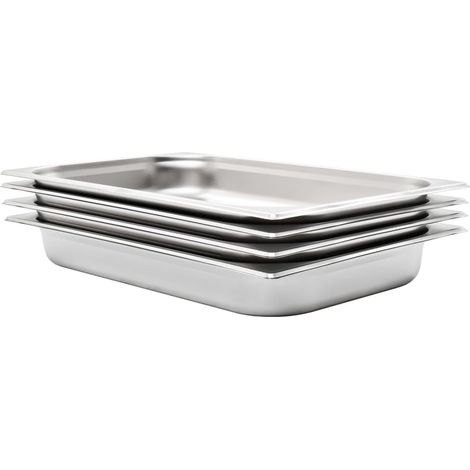 vidaXL Contenitori Gastronorm 4 pz GN 1/1 65 mm in Acciaio Inox