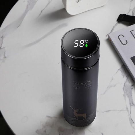 Gourde Isotherme 500ML avec Affichage de la Température - Noir (1/4)