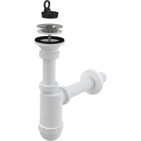 Alcadrain Flaschengeruchverschluss für die Waschbecken DN32 mit einem Edelstahlgitter DN63