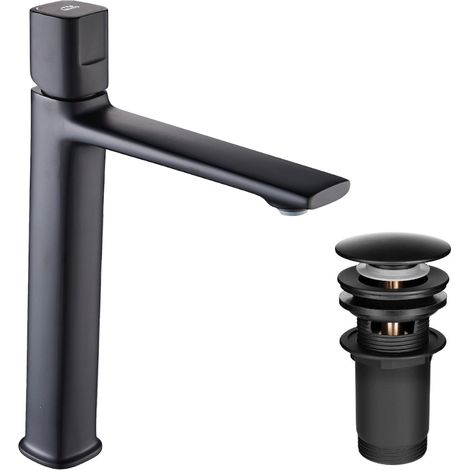 Rubinetto lavabo alto LAVEO Tores, nero opaco (1/5)