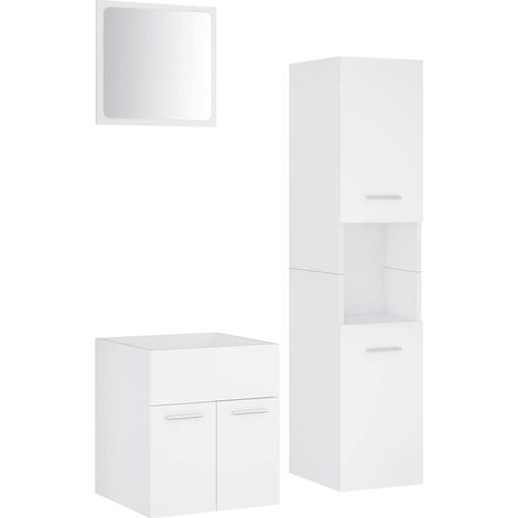 vidaXL Juego de muebles de baño madera de ingeniería blanco (1/2)