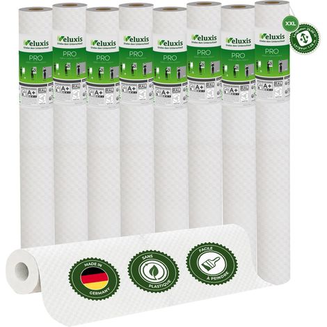 Veluxis® Papier peint intissé PRO 25,00 m x 1,06 m (motif en relief, lot de 8) – excellent rapport qualité-prix, idéal pour les grandes surfaces et les plafonds – Fabriqué en Allemagne