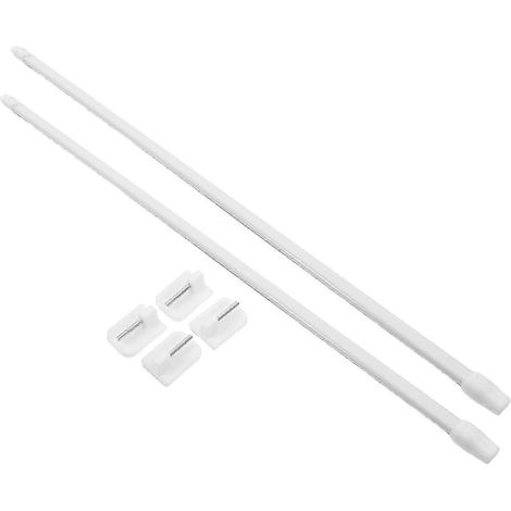 Barre de douche à tension réglable, extensible de 40 à 70 cm, installation sans perçage ni outil, plastique blanc, lot de 8 pour salle de bain, fenêtre, cuisine (1/5)