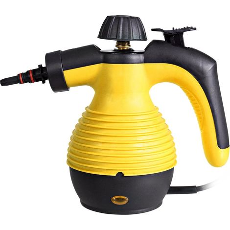 Nettoyeur vapeur portable 9 pieces ensemble daccessoires et conception sure nettoyage a la vapeur jaune (1/5)
