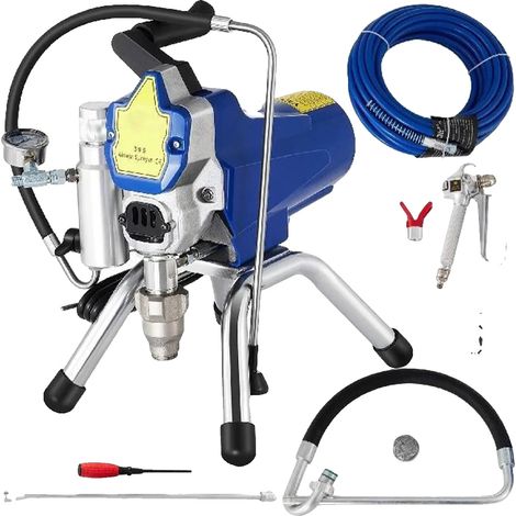 Pistolet à Peinture, Contrôle de Débit Ajustable, Tuyau Haute Pression de 15m, bleu, Prise EU (1/2)
