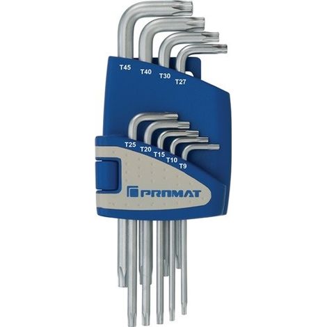JUEGO DE LLAVES ACODADAS 9 UDS. T9-T45 SOPORTE DE PLÁSTICO P
