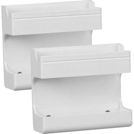 Supporto da parete in ABS a 2 pezzi, organizer per caricabatterie, telefono e telecomando, adatto per bagno e ufficio. (1/5)