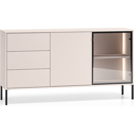 Paige Cashmere y negro Aparador de 2 puertas y 3 cajones (1/5)