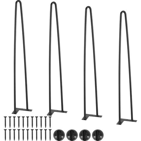 VEVOR Gambe per Tavolo a Forcina da 4 Pezzi con Piastra di Montaggio, Kit di Gambe per Scrivania Lunghezza 71 cm in Acciaio Capacita Carico max. 227 kg, Gambe per Mobili per Tavolo da Casa Ufficio (1/4)