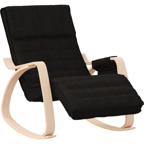 Chaise à bascule,Chaise de relaxation Noir Tissu CFW15466 (1/5)