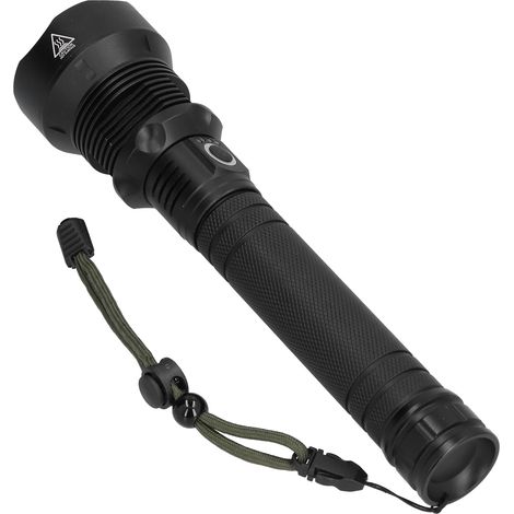 LED-Taschenlampe, USB-wiederaufladbar, wasserdicht, zoombar, 3 Leuchtmodi, 3,7 V–4,2 V, 20 W (1/5)