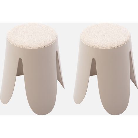 Taburete apilable con asiento texturado, set de 2