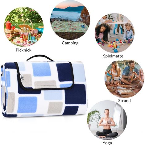Manta de picnic 2x2m, impermeable, plegable con asa (1/5)
