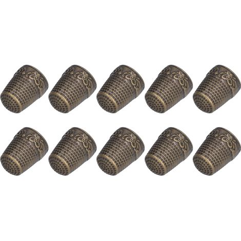 Accessoires de couture au point de croix, découpe de tissu, outils de couture, capuchon de protection renforcé pour le pouce, dé à coudre, manchon pour doigt, dé à coudre en forme de tonneau, bronze a (1/5)