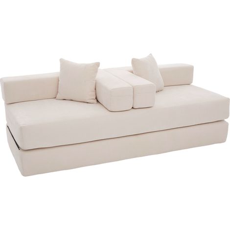 Module de canapé en chenille modulable avec poches latérales antidérapantes 198x79x60 cm (1/5)