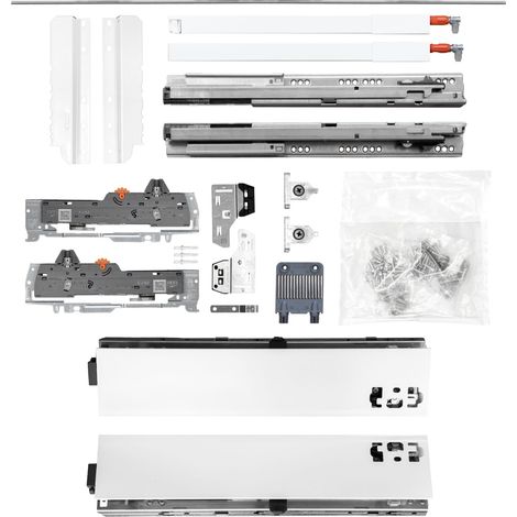BLUM Schubladenschienen TANDEM-Höhe 83 m. Reling 227mm 30kg, NL600 weiß KB1400mm (1/5)