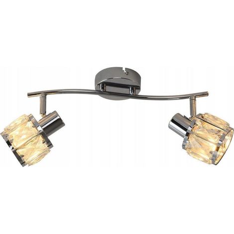Plafoniera Reality Crownie cromata cristalli doppia 2xE14 (1/3)