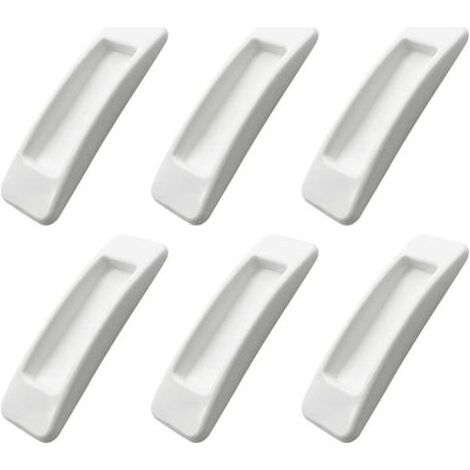 Lot de 6 Poignée Autocollante Porte Coulissante poignées auto-adhésives pour porte coulissante avec rubans adhésifs double face porte coulissante Les tiroirs sans perforation Poignée Blan (1/5)
