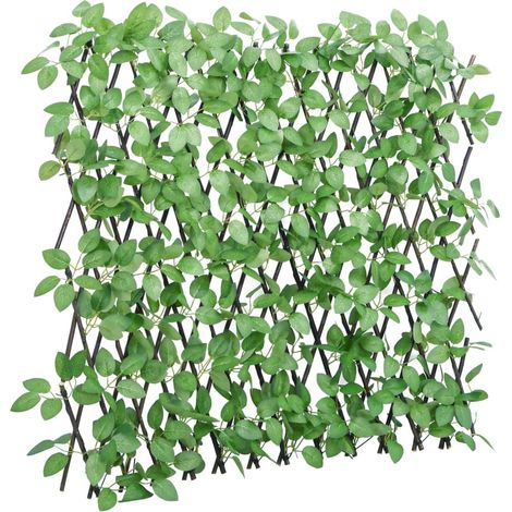 Rankgitter mit Künstlichem Efeu Erweiterbar Grün 180x65 cm