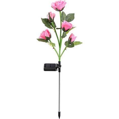 Rose en poudre Lot de 2 Lampes solaires à LED en forme de roses (1/4)