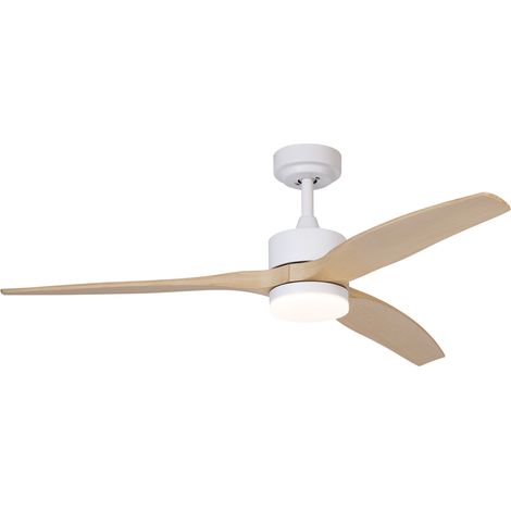 Ceiling Fan White with Wood Print 132cm incl. LED Dimmable with Remote Control - Joly (1/5)