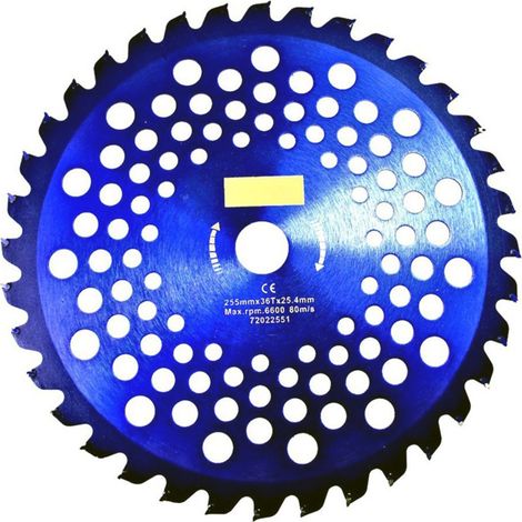 TRADE SHOP - Disco Decespugliatore Lama Acciaio Per Legno 255mm X 36t Con Fori Raffreddamento - (1/3)