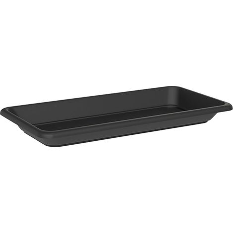 Sottovaso Rettangolare per Vaso a Cassettone Tikal Saucer Ash 50x28 cm in Plastica Antracite