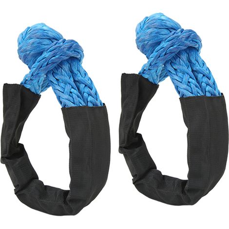 Ortviai 2x Mousqueton Souple 13 mm – Résistance à la Rupture 20 000 kg, Haute Résistance à l’Usure, Bleu, pour Véhicules 4x4 et SUV (1/5)
