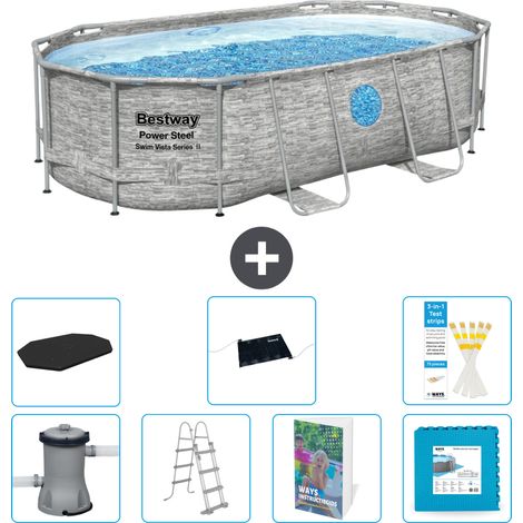 Bestway Power Steel Oval - 427x250x100 cm - 8-teilig S621