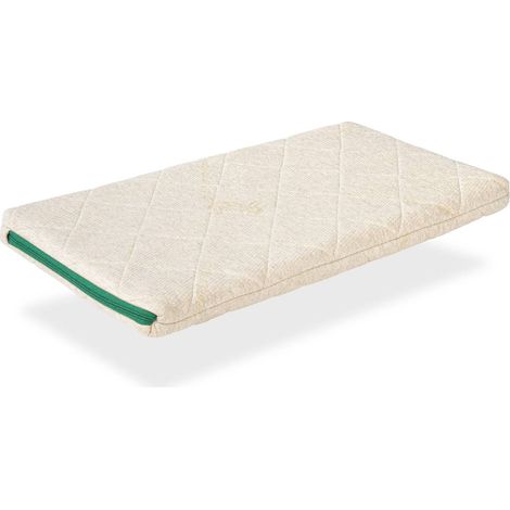 Mini-Matratze für Kinderbett, 90X40 CM, Hohe 7 CM. Latex und natürliche Kokosnuss. 100 % Bio-Stoff