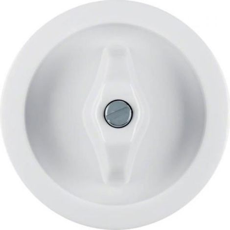 Pièce Centrale Avec Bouton Tournant - Plastique Thermodurcissable Sans Halogène - Blanc Poli - Compatible Série 1930 - Pour Commutateurs Rotatifs Et Poussoirs Rotatifs - 1 Pièce