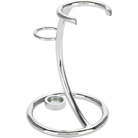 Eleganter Rasierpinsel und Rasiererhalter aus Metall mit raffiniertem Design