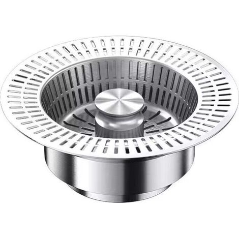 Crépine d'évier de cuisine en acier inoxydable, filtre anti-obstruction Grands trous de drainage pour cuisine, salle de bain et plan de travail (1/3)