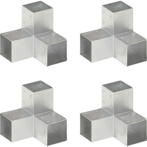 vidaXL Connecteurs de poteau 4 pcs Forme en Y Métal galvanisé 91x91 mm (1/5)