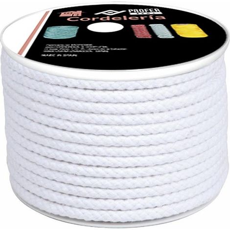 CORDE EN COTON TRESSÉE AVEC ÂME 6MM BLNC