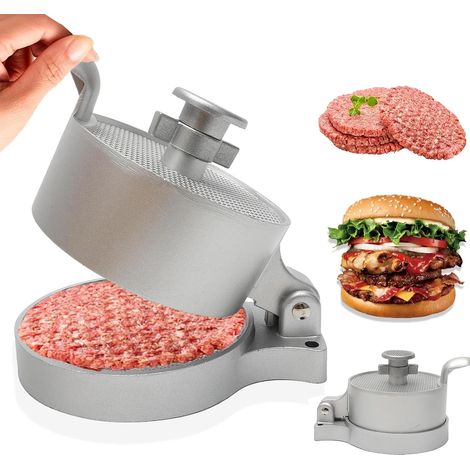 Burger Pattie Presse, Aluguss Burgerpresse mit Antihaftbeschichtung, Form mit Einstellbare Dicke, Manual Hamburger Fleischpresse für Küchen (1/5)