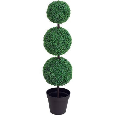 Sfere di bosso artificiale per potatura ornamentale, Ø 30 x 112H cm, verdi