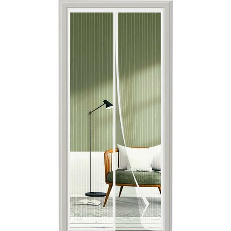 Moustiquaire Porte Fenetre 120x200, Toutes les Tailles de Rideau Moustiquaire Magnétique, Blanc Moustiquaire de Haute Qualité, Facile à Installer, Jouir de l'été