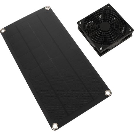 Kit de ventilateur solaire portable mini 20W pour serre, poulailler, abri pour animaux, extraction de fenêtre (1/5)