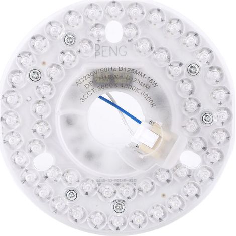 Kit de rénovation pour ventilateur de plafond à LED 4,92 pouces 18 W 3CCT 3000 K 4000 K 6000 K intensité variable rond carte PC de remplacement 230 V (1/5)